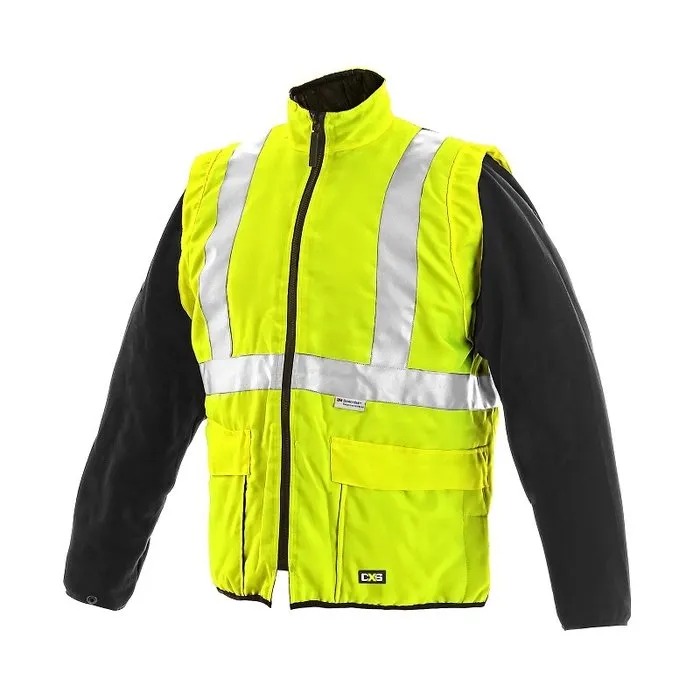Customized Waterproof Breathable Hi Vis 300d Oxford/PU Jacket High Visibility Reflective Jacket 5 in 1 Work Parka