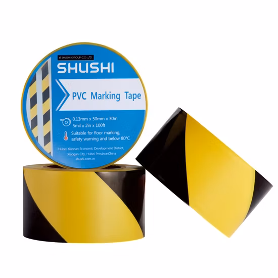 Manufacturer Good Quality Yellow and Black PVC Warning Tape Floor Tape