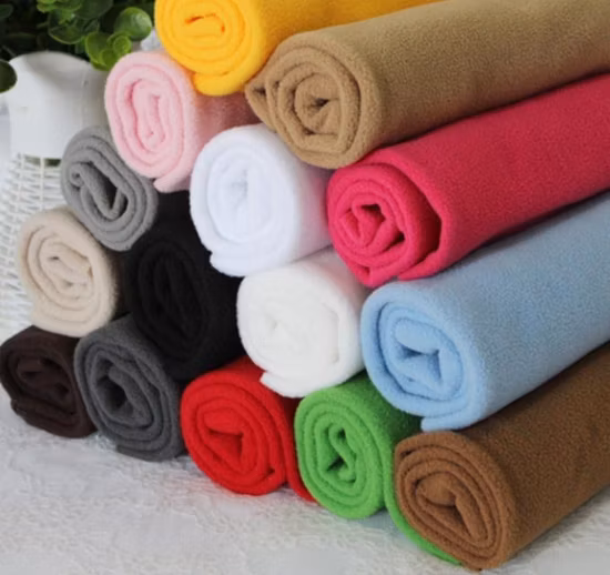 Customized Color Manufacture Solid Dyed Micro Polar Fleece Fabric